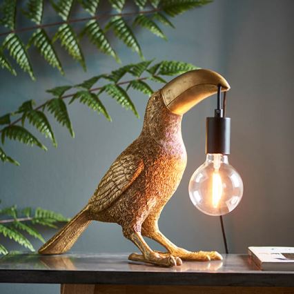 Endon 95077 - Stolna lampa TOCO TOUCAN 1xE27/10W/230V zlatna