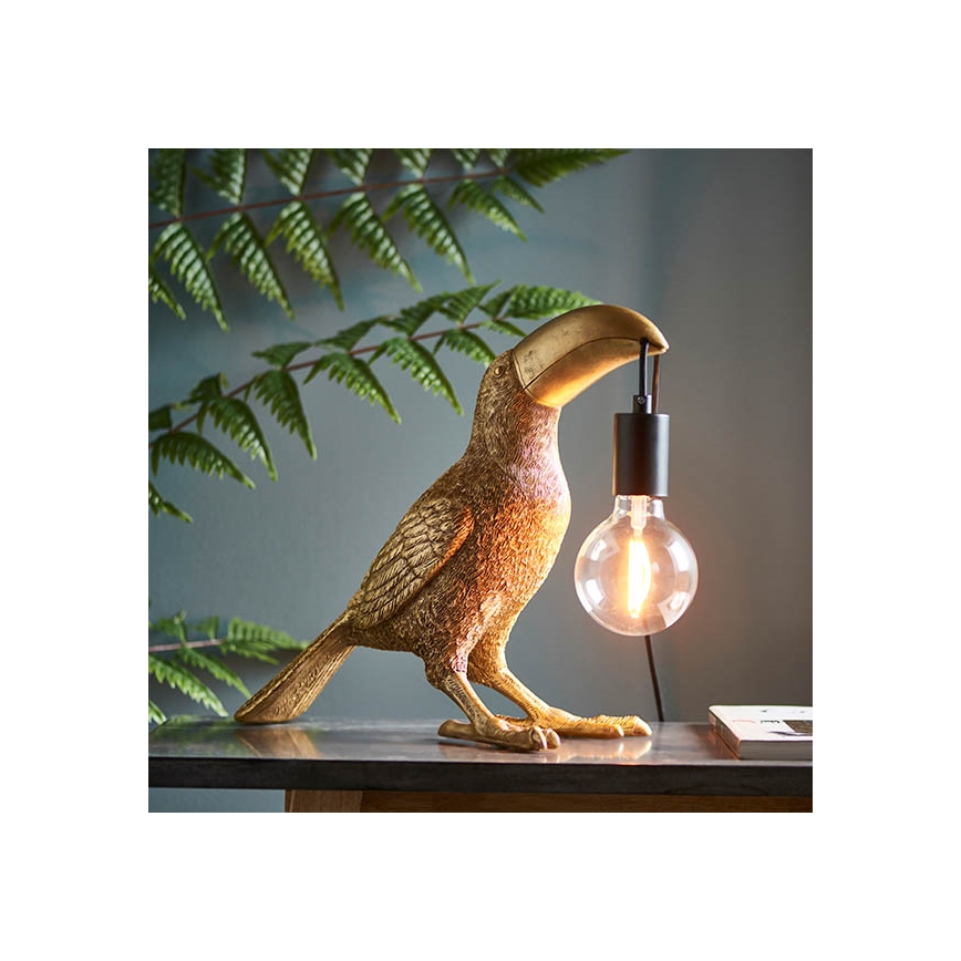 Endon 95077 - Stolna lampa TOCO TOUCAN 1xE27/10W/230V zlatna