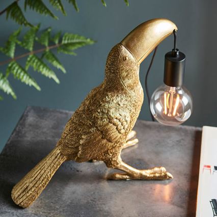 Endon 95077 - Stolna lampa TOCO TOUCAN 1xE27/10W/230V zlatna