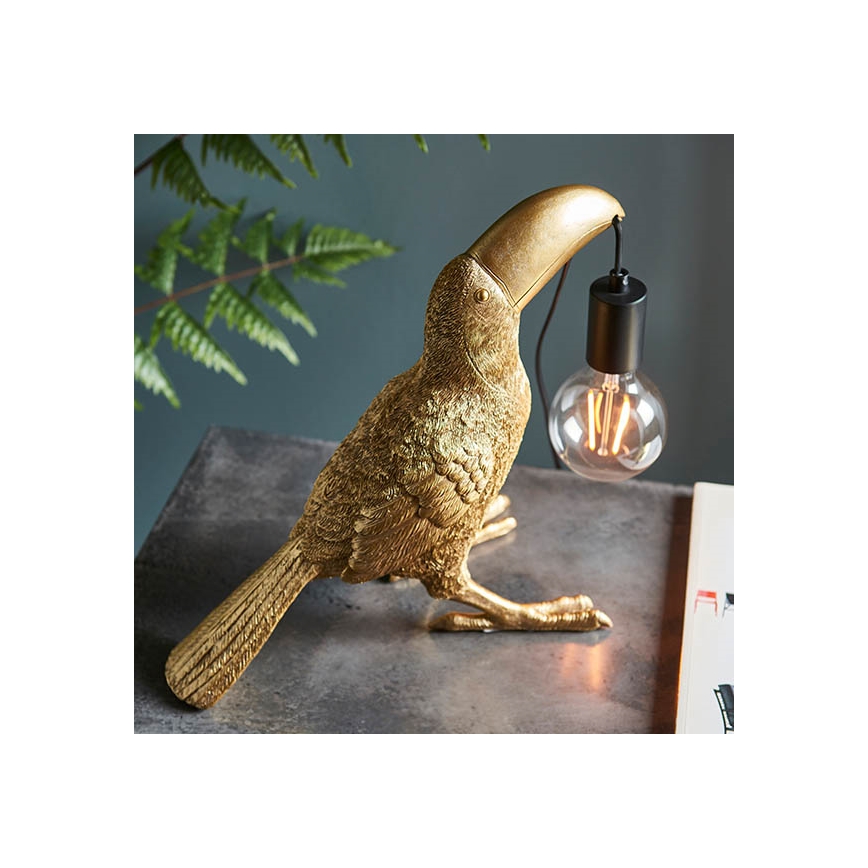 Endon 95077 - Stolna lampa TOCO TOUCAN 1xE27/10W/230V zlatna