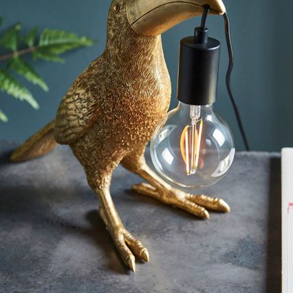 Endon 95077 - Stolna lampa TOCO TOUCAN 1xE27/10W/230V zlatna