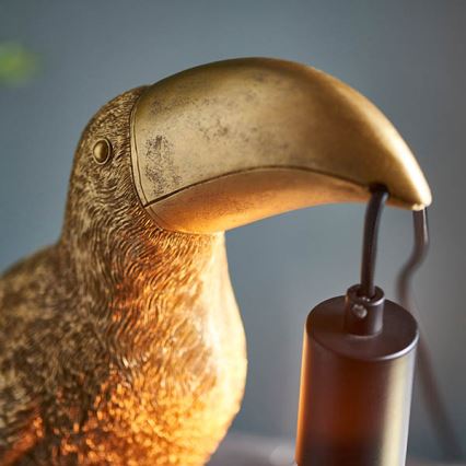 Endon 95077 - Stolna lampa TOCO TOUCAN 1xE27/10W/230V zlatna