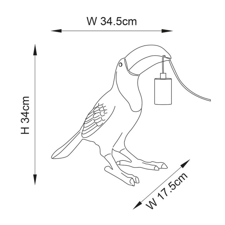 Endon 95077 - Stolna lampa TOCO TOUCAN 1xE27/10W/230V zlatna