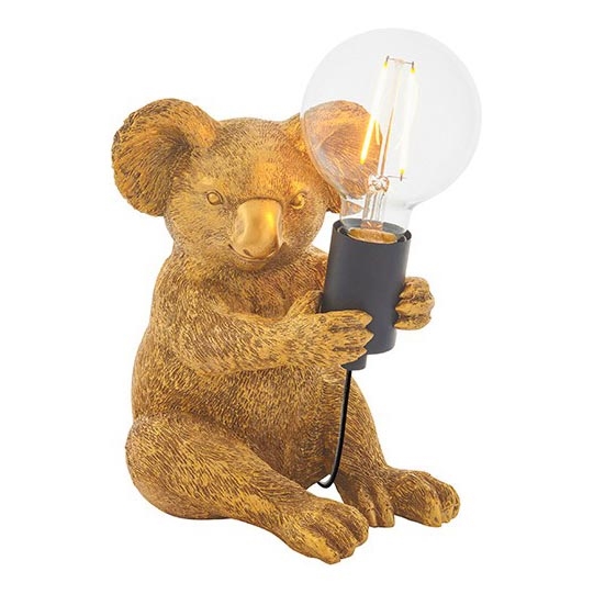 Endon 95082 - Stolna lampa KOALA 1xE27/10W/230V zlatna