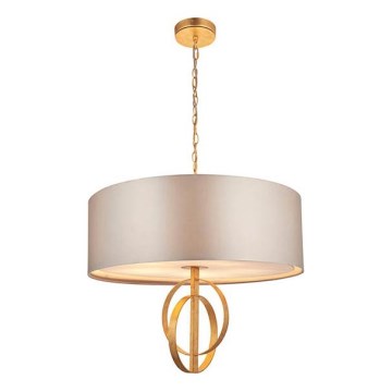 Endon 95211 - Luster na lancu 5xE27/10W/230V Ø 70 cm siva/mesing