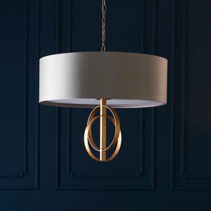 Endon 95211 - Luster na lancu 5xE27/10W/230V Ø 70 cm siva/mesing