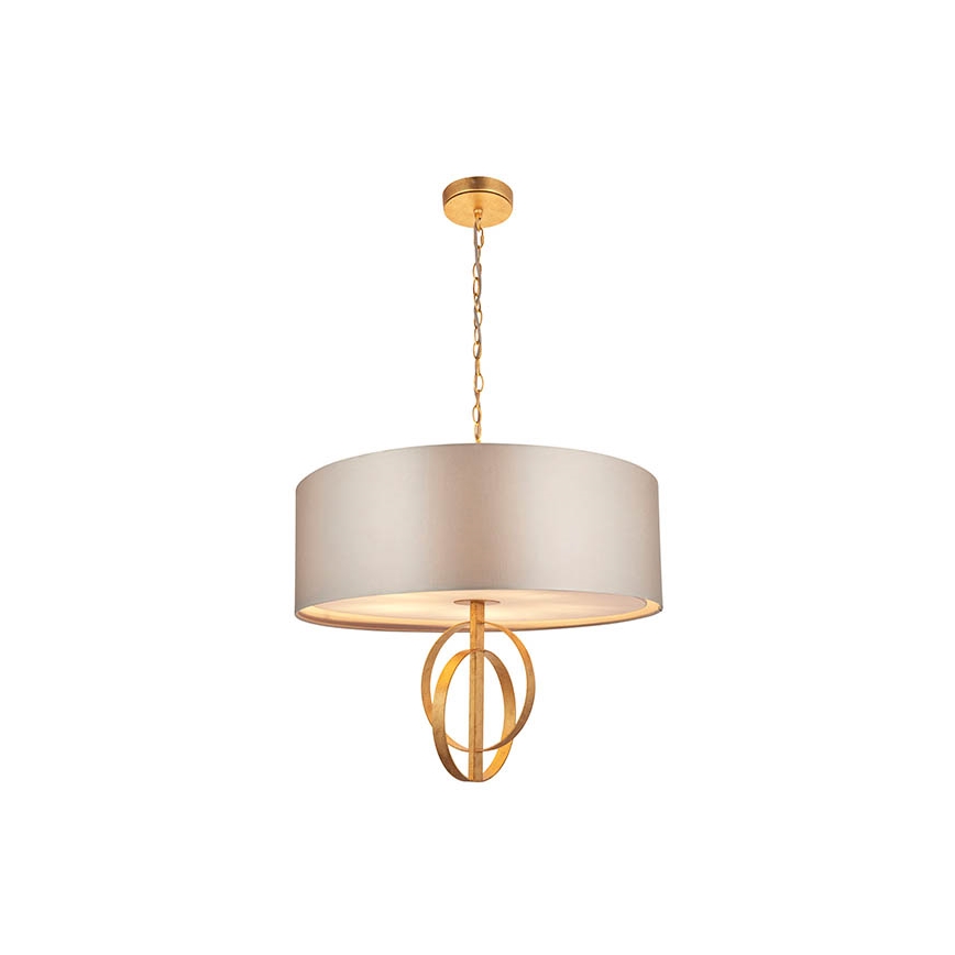 Endon 95211 - Luster na lancu 5xE27/10W/230V Ø 70 cm siva/mesing