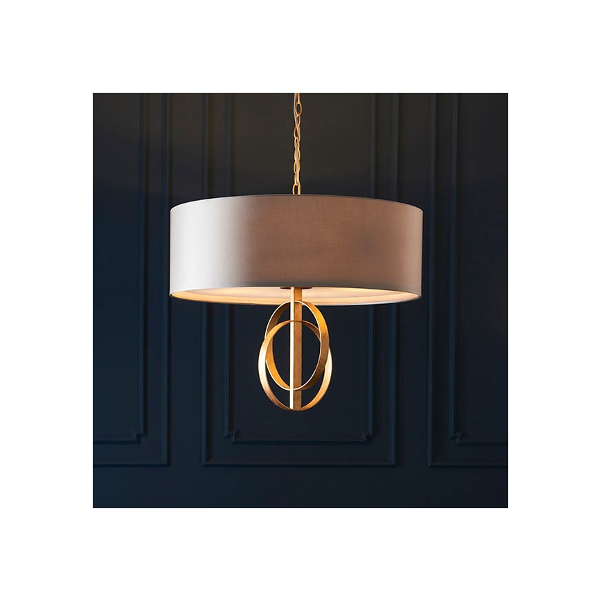 Endon 95211 - Luster na lancu 5xE27/10W/230V Ø 70 cm siva/mesing