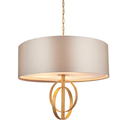 Endon 95211 - Luster na lancu 5xE27/10W/230V Ø 70 cm siva/mesing