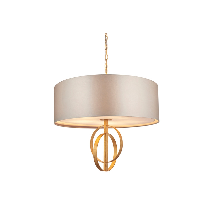 Endon 95211 - Luster na lancu 5xE27/10W/230V Ø 70 cm siva/mesing