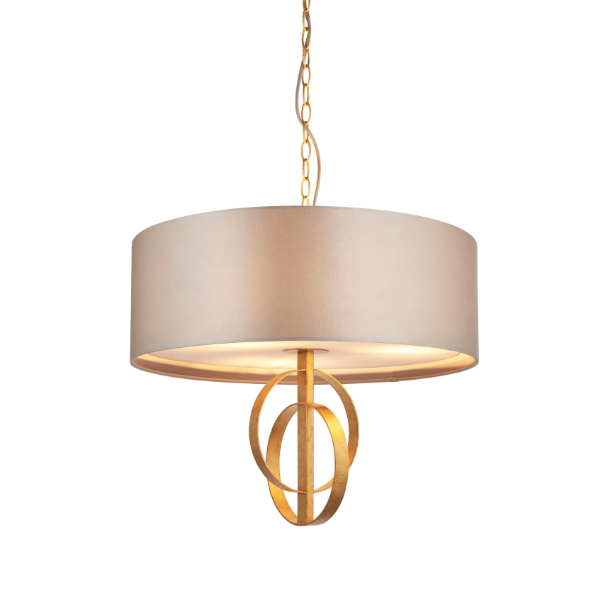 Endon 95212 - Luster na lancu 3xE27/10W/230V Ø 60 cm siva/mesing