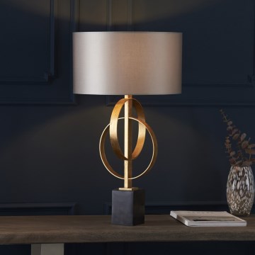 Endon 95213 - Stolna lampa 1xE27/10W/230V siva/mesing/crna