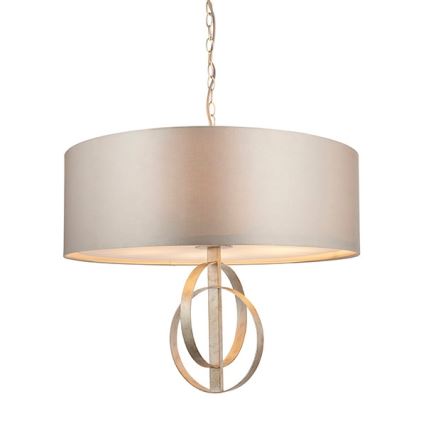 Endon 95215 - Luster na lancu 5xE27/10W/230V pr. 70 cm siva