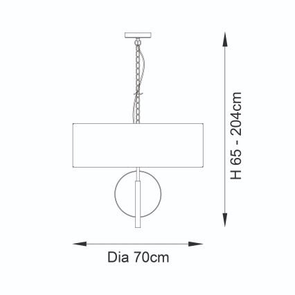 Endon 95215 - Luster na lancu 5xE27/10W/230V pr. 70 cm siva