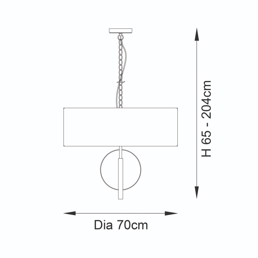 Endon 95215 - Luster na lancu 5xE27/10W/230V pr. 70 cm siva