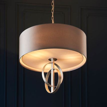 Endon 95216 - Luster na lancu 3xE27/10W/230V promjer 60 cm siva