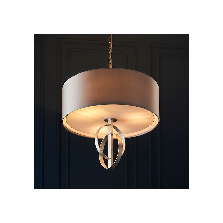 Endon 95216 - Luster na lancu 3xE27/10W/230V promjer 60 cm siva