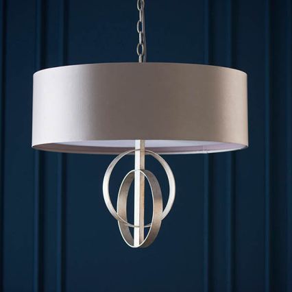 Endon 95216 - Luster na lancu 3xE27/10W/230V promjer 60 cm siva