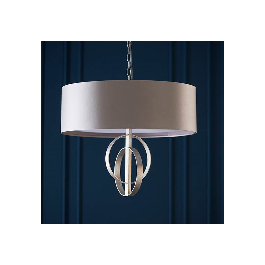 Endon 95216 - Luster na lancu 3xE27/10W/230V promjer 60 cm siva