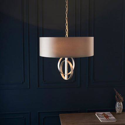 Endon 95216 - Luster na lancu 3xE27/10W/230V promjer 60 cm siva