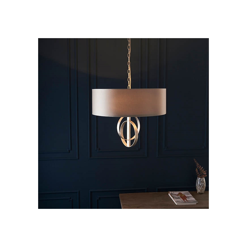 Endon 95216 - Luster na lancu 3xE27/10W/230V promjer 60 cm siva