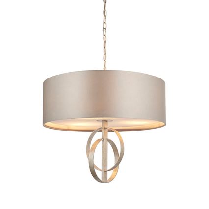 Endon 95216 - Luster na lancu 3xE27/10W/230V promjer 60 cm siva