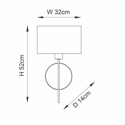 Endon 95218 - Zidna lampa 1xE27/10W/230V plava/mesing