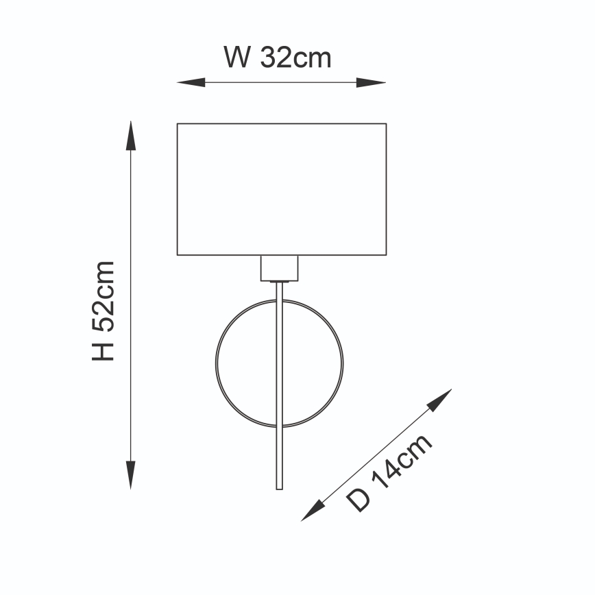 Endon 95218 - Zidna lampa 1xE27/10W/230V plava/mesing