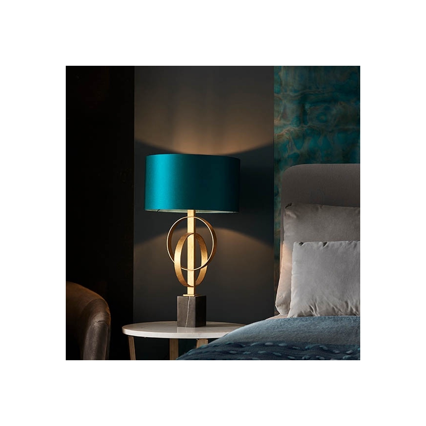Endon 95221 - Stolna lampa 1xE27/10W/230V plava/mesing/crna