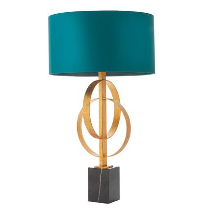 Endon 95221 - Stolna lampa 1xE27/10W/230V plava/mesing/crna