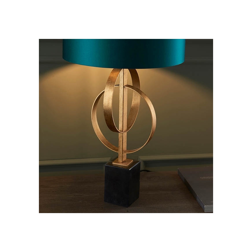 Endon 95221 - Stolna lampa 1xE27/10W/230V plava/mesing/crna