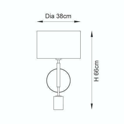Endon 95221 - Stolna lampa 1xE27/10W/230V plava/mesing/crna