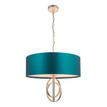 Endon 95223 - Luster na lancu 5xE27/10W/230V promjer 70 cm plava/siva