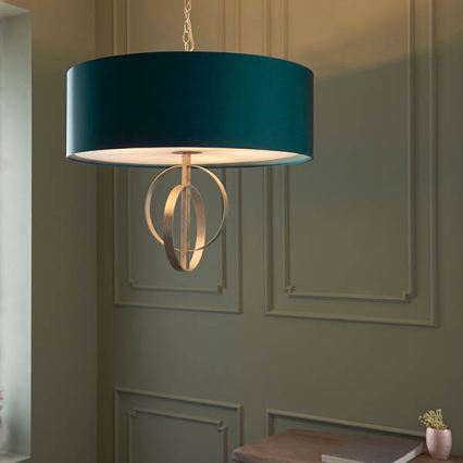 Endon 95223 - Luster na lancu 5xE27/10W/230V promjer 70 cm plava/siva