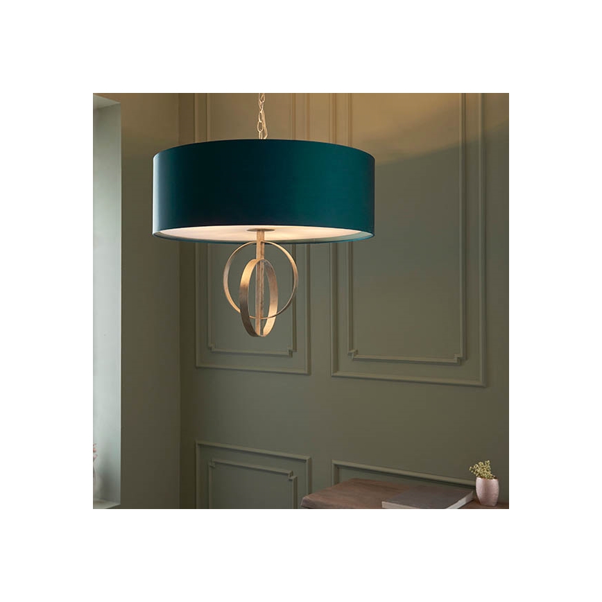 Endon 95223 - Luster na lancu 5xE27/10W/230V promjer 70 cm plava/siva