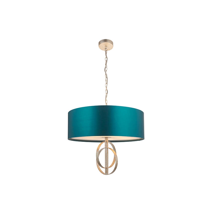 Endon 95223 - Luster na lancu 5xE27/10W/230V promjer 70 cm plava/siva