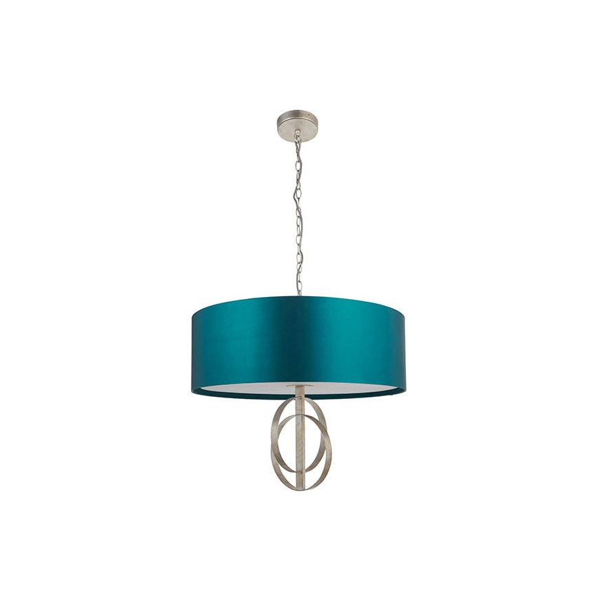 Endon 95223 - Luster na lancu 5xE27/10W/230V promjer 70 cm plava/siva
