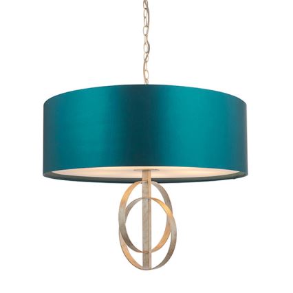 Endon 95223 - Luster na lancu 5xE27/10W/230V promjer 70 cm plava/siva
