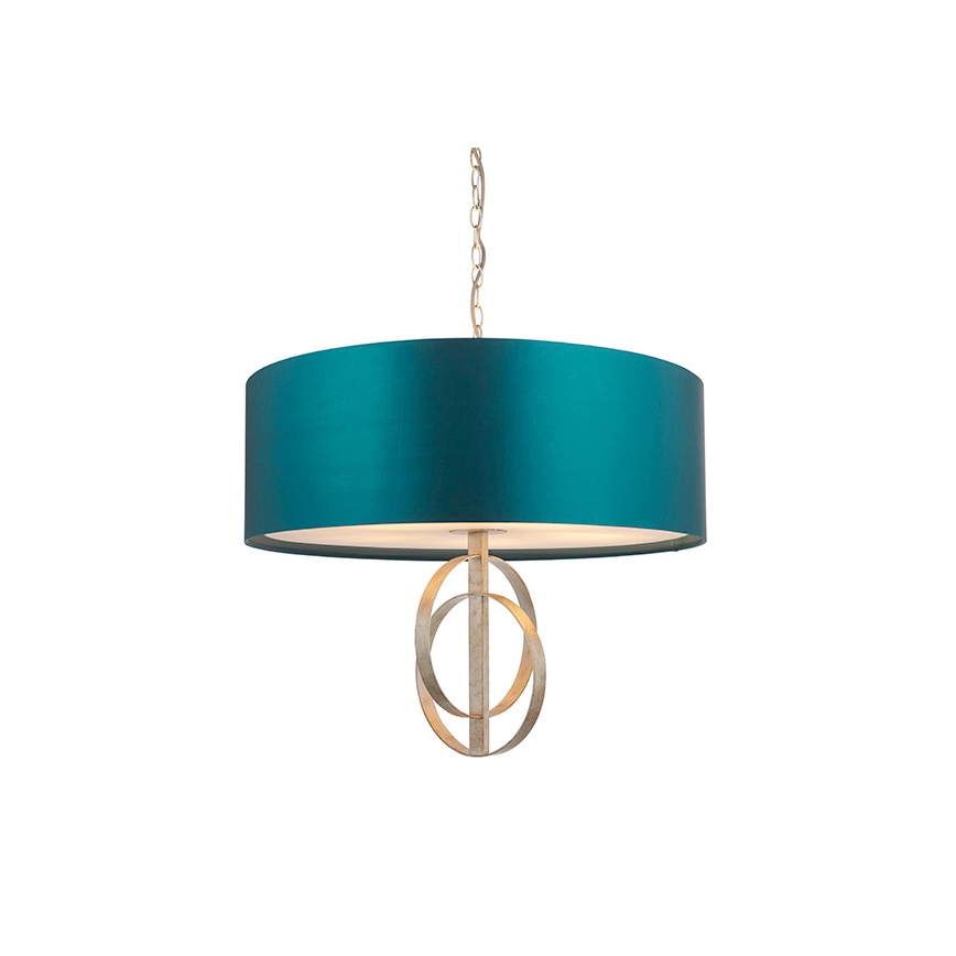 Endon 95223 - Luster na lancu 5xE27/10W/230V promjer 70 cm plava/siva