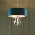 Endon 95224 - Luster na lancu 3xE27/10W/230V Ø 60 cm plava/siva