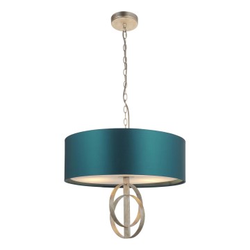 Endon 95224 - Luster na lancu 3xE27/10W/230V Ø 60 cm plava/siva