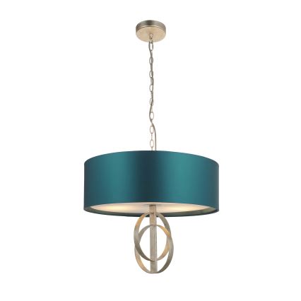 Endon 95224 - Luster na lancu 3xE27/10W/230V Ø 60 cm plava/siva