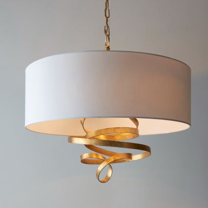 Endon 95268 - Luster na lancu 3xE14/6W/230V Ø 60 cm bijela/mesing