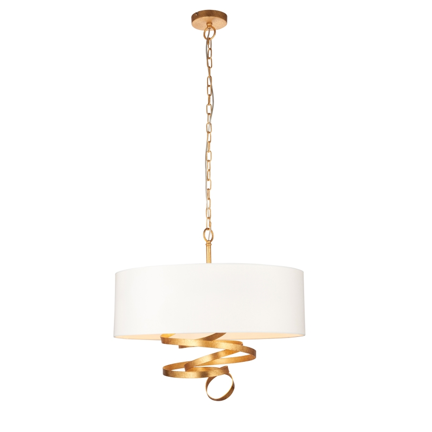 Endon 95268 - Luster na lancu 3xE14/6W/230V Ø 60 cm bijela/mesing