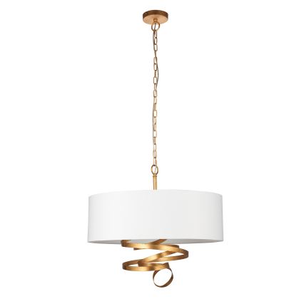 Endon 95268 - Luster na lancu 3xE14/6W/230V Ø 60 cm bijela/mesing