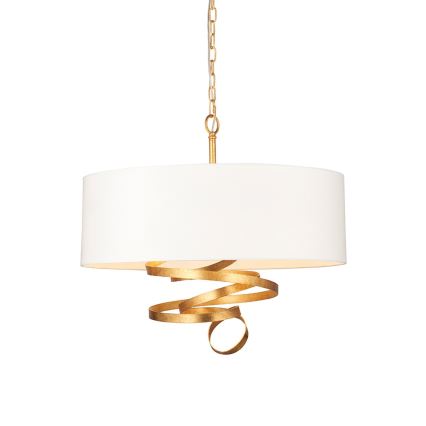 Endon 95268 - Luster na lancu 3xE14/6W/230V Ø 60 cm bijela/mesing