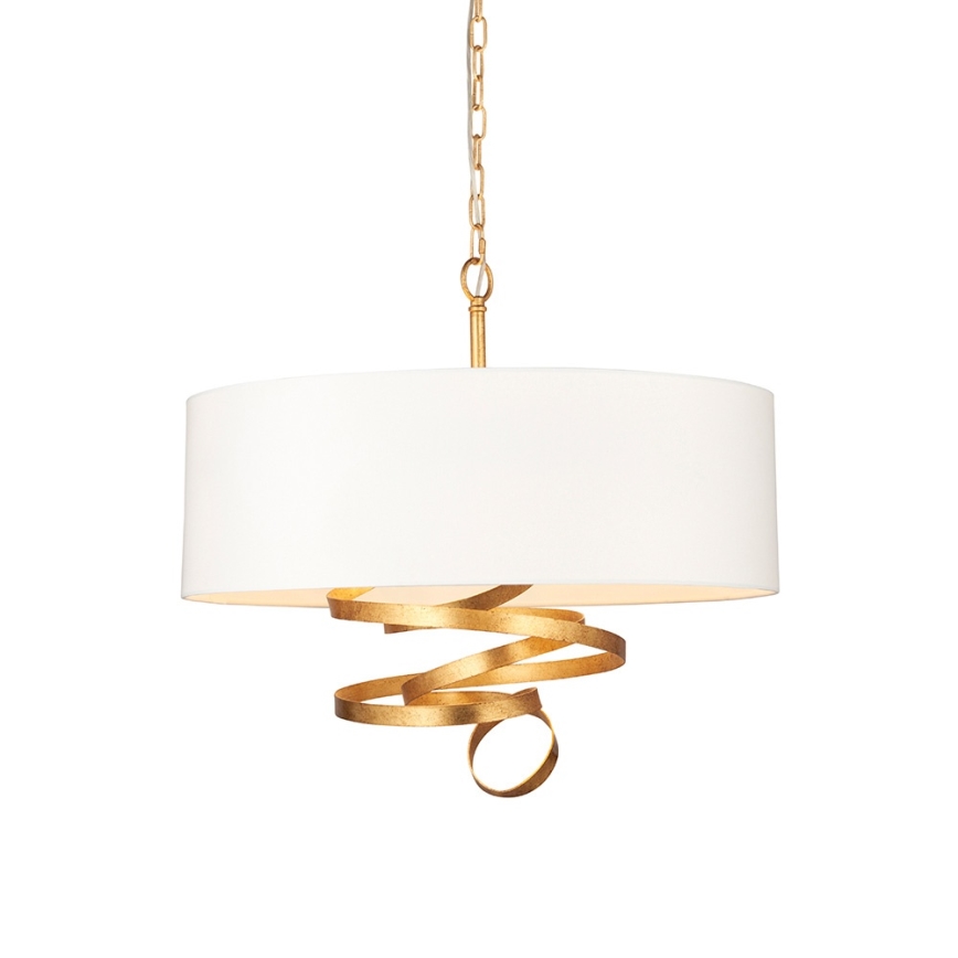 Endon 95268 - Luster na lancu 3xE14/6W/230V Ø 60 cm bijela/mesing