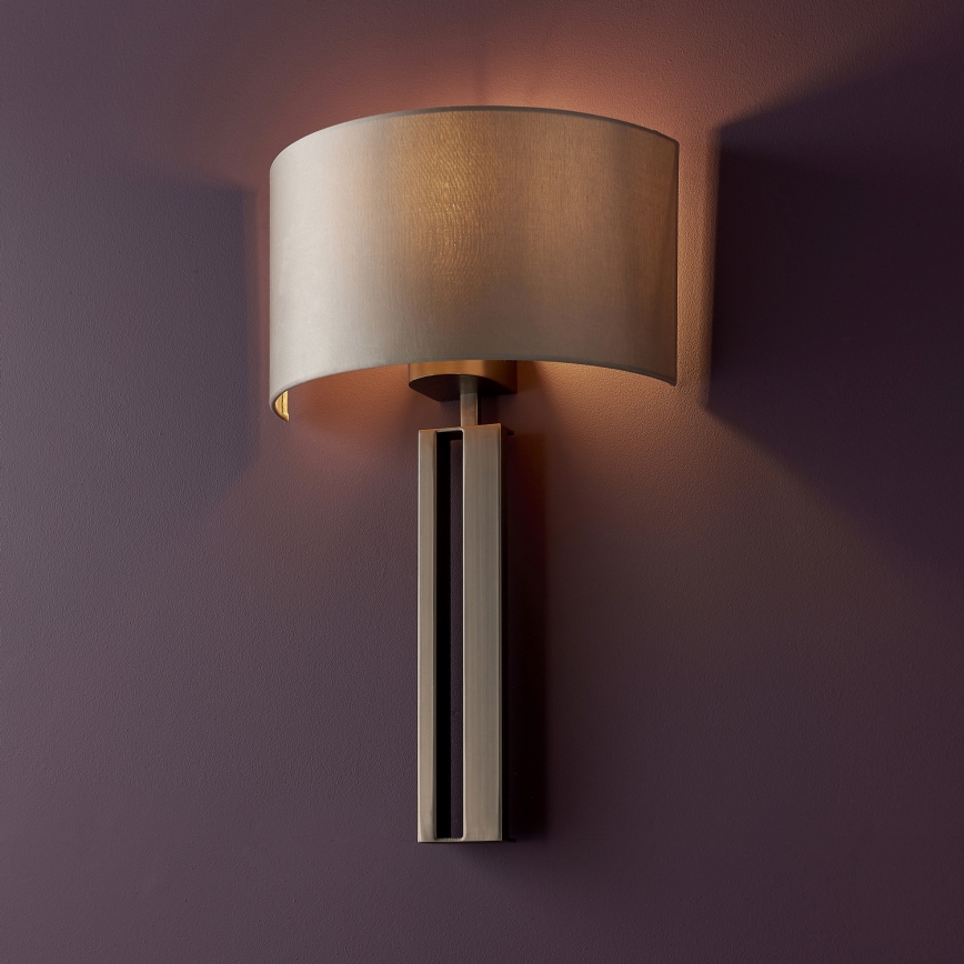 Endon 95449 - Zidna lampa 1xE27/10W/230V bež/matni krom