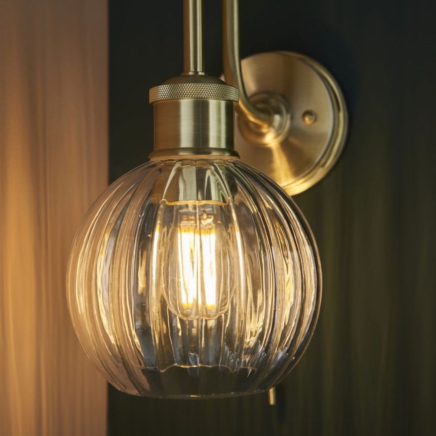 Endon 95507 - Zidna svjetiljka za kupaonicu KENDALL 1xE27/10W/230V IP44 mesing