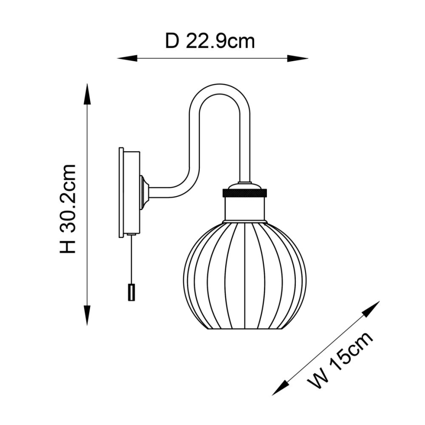 Endon 95507 - Zidna svjetiljka za kupaonicu KENDALL 1xE27/10W/230V IP44 mesing